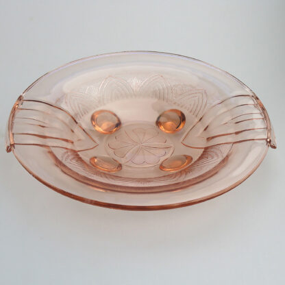 A large pink glass Art Deco bowl Sächsische Glasfabrik August Walther & Söhne C.1936 - Image 3
