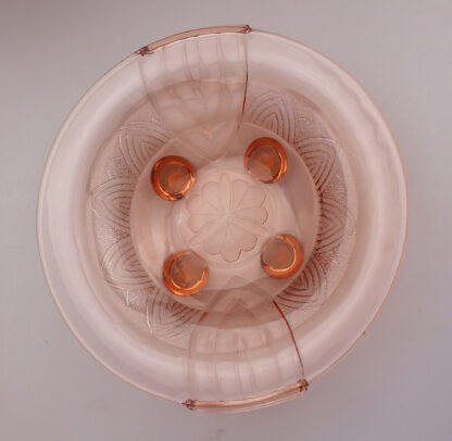 A large pink glass Art Deco bowl Sächsische Glasfabrik August Walther & Söhne C.1936 - Image 4