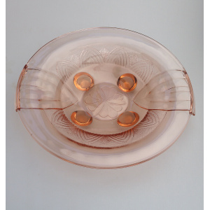 A large pink glass Art Deco bowl Sächsische Glasfabrik August Walther & Söhne C.1936