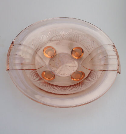 A large pink glass Art Deco bowl Sächsische Glasfabrik August Walther & Söhne C.1936 - Image 5