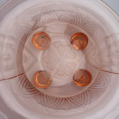 A large pink glass Art Deco bowl Sächsische Glasfabrik August Walther & Söhne C.1936 - Image 6