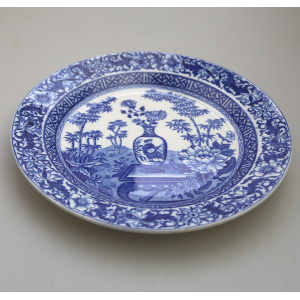 A scarce antique Georgian Wedgwood pottery Bamboo B&W Transferware Plate 2 C.19thC