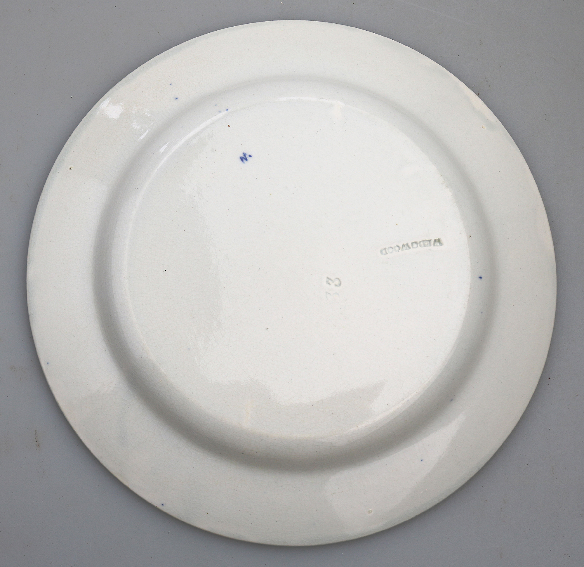 A scarce antique Georgian Wedgwood pottery Bamboo B&W Transferware Plate 2 C.19thC