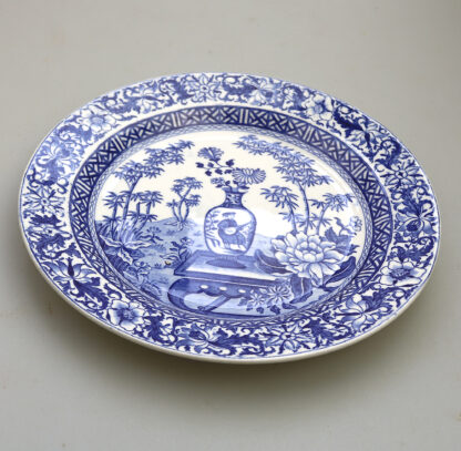 A scarce antique Georgian Wedgwood pottery Bamboo B&W Transferware Plate 1 C.19thC - Image 3