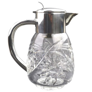 A substantial WMF deep cut glass & silver plate Lemonade Jug & ice holder C.1935+