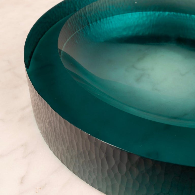 Wrought glass tidy tray by Flavio Poli for Seguso 1960