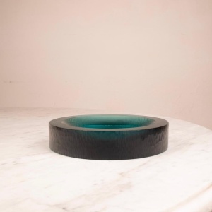 Wrought glass tidy tray by Flavio Poli for Seguso 1960