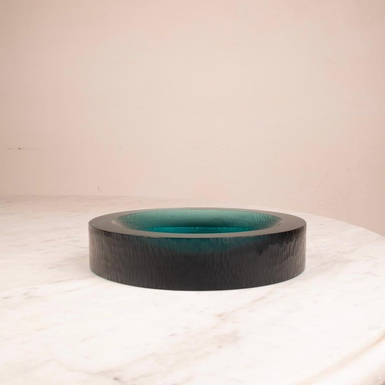 Wrought glass tidy tray by Flavio Poli for Seguso 1960