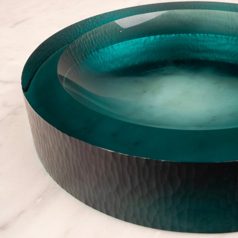 Wrought glass tidy tray by Flavio Poli for Seguso 1960