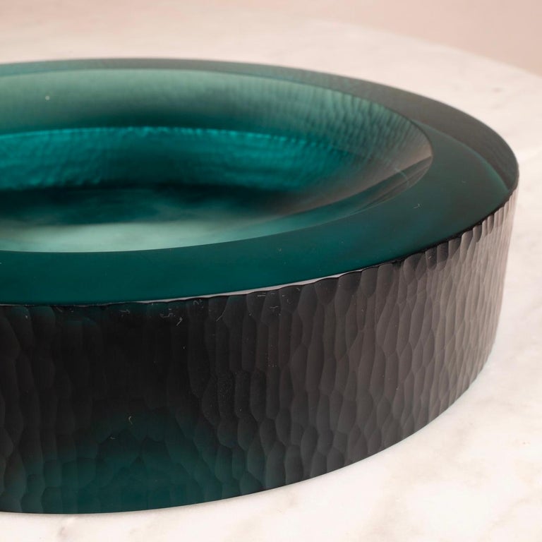 Wrought glass tidy tray by Flavio Poli for Seguso 1960