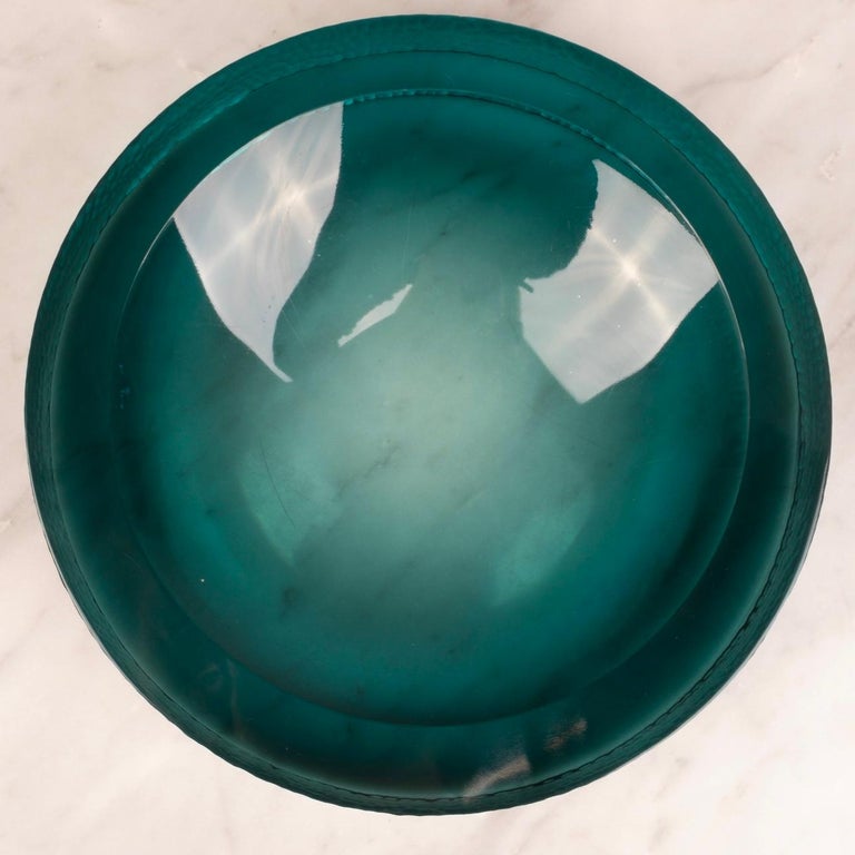Wrought glass tidy tray by Flavio Poli for Seguso 1960