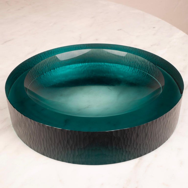 Wrought glass tidy tray by Flavio Poli for Seguso 1960