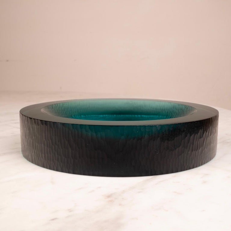 Wrought glass tidy tray by Flavio Poli for Seguso 1960