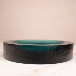 Wrought glass tidy tray by Flavio Poli for Seguso 1960