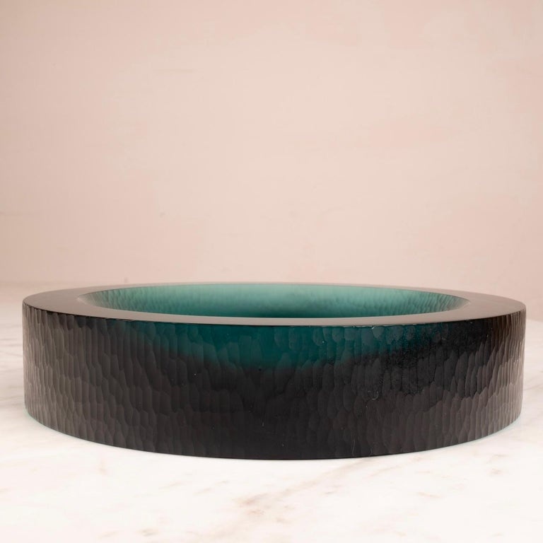 Wrought glass tidy tray by Flavio Poli for Seguso 1960