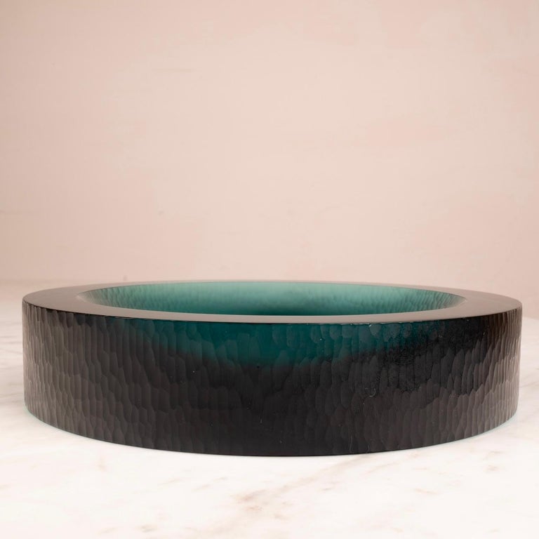 Wrought glass tidy tray by Flavio Poli for Seguso 1960