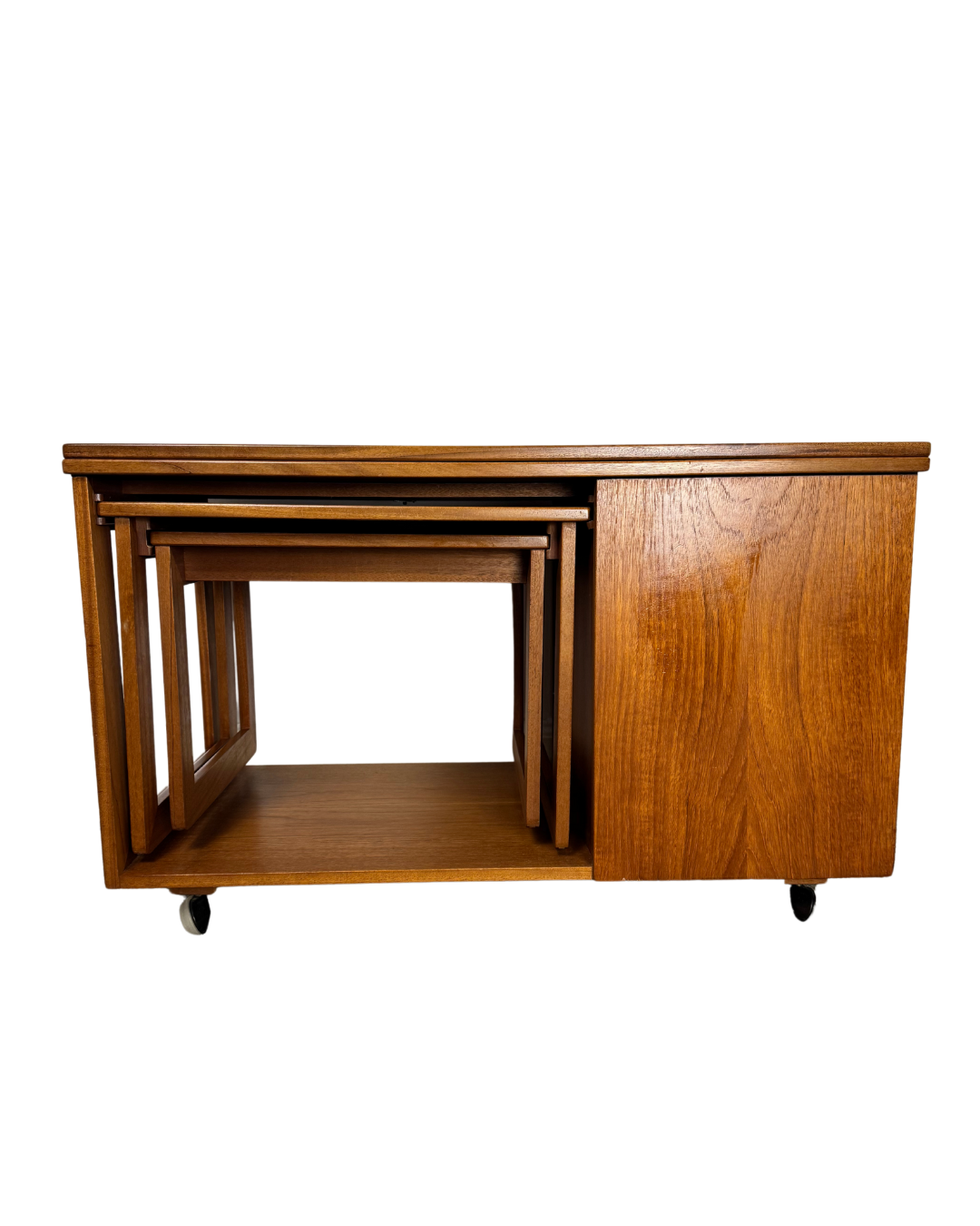 Mid-Century McIntosh Tristor Occasional Tables with Storage. 1960s