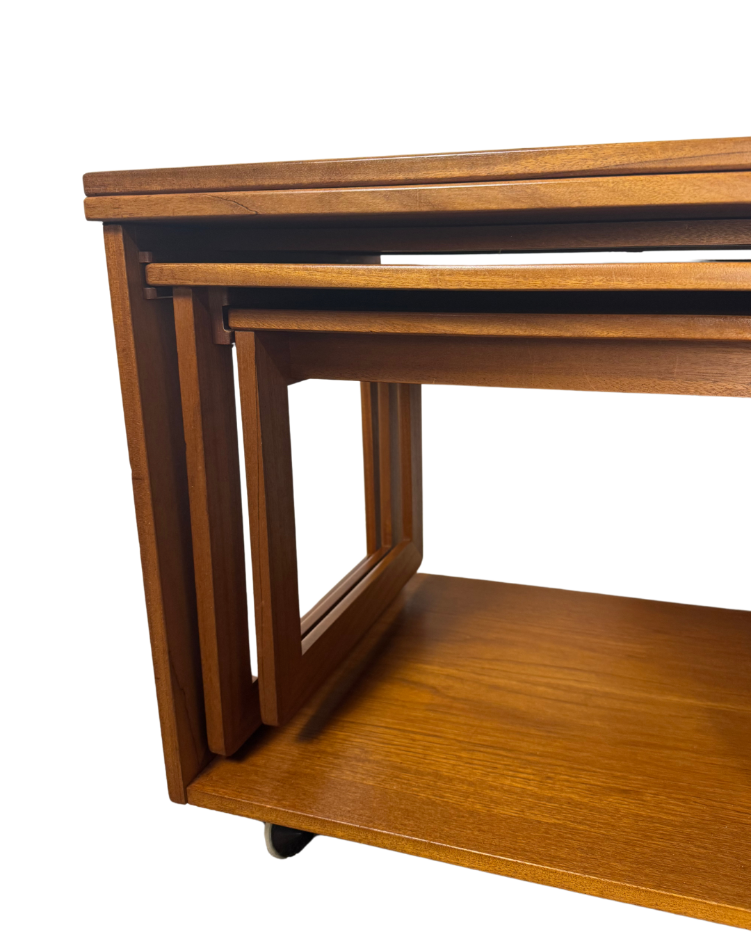 Mid-Century McIntosh Tristor Occasional Tables with Storage. 1960s