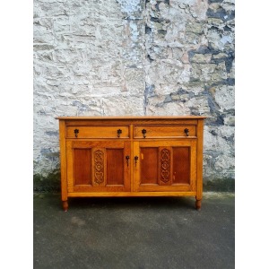 Vintage Oak Chest Of Drawers Sideboard Two Drawer Lovely Detailing Super Proportions
