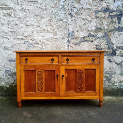 Vintage Oak Chest Of Drawers Sideboard Two Drawer Lovely Detailing Super Proportions