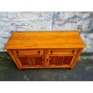 Vintage Oak Chest Of Drawers Sideboard Two Drawer Lovely Detailing Super Proportions
