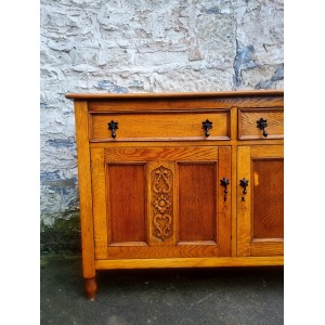 Vintage Oak Chest Of Drawers Sideboard Two Drawer Lovely Detailing Super Proportions