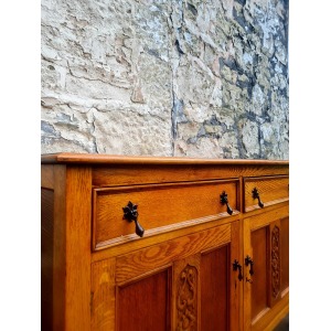 Vintage Oak Chest Of Drawers Sideboard Two Drawer Lovely Detailing Super Proportions
