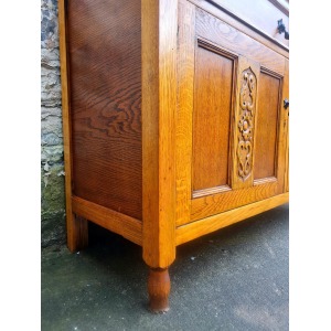 Vintage Oak Chest Of Drawers Sideboard Two Drawer Lovely Detailing Super Proportions
