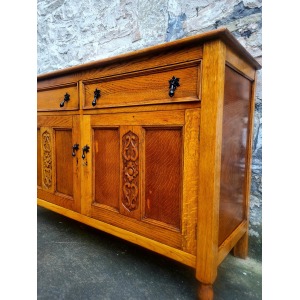 Vintage Oak Chest Of Drawers Sideboard Two Drawer Lovely Detailing Super Proportions