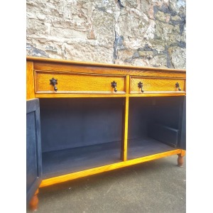 Vintage Oak Chest Of Drawers Sideboard Two Drawer Lovely Detailing Super Proportions