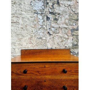Vintage Chest Of Drawers Cabinet Oak And Ebonised Two Drawer Tall Large Super Proportions Beautiful Detailing