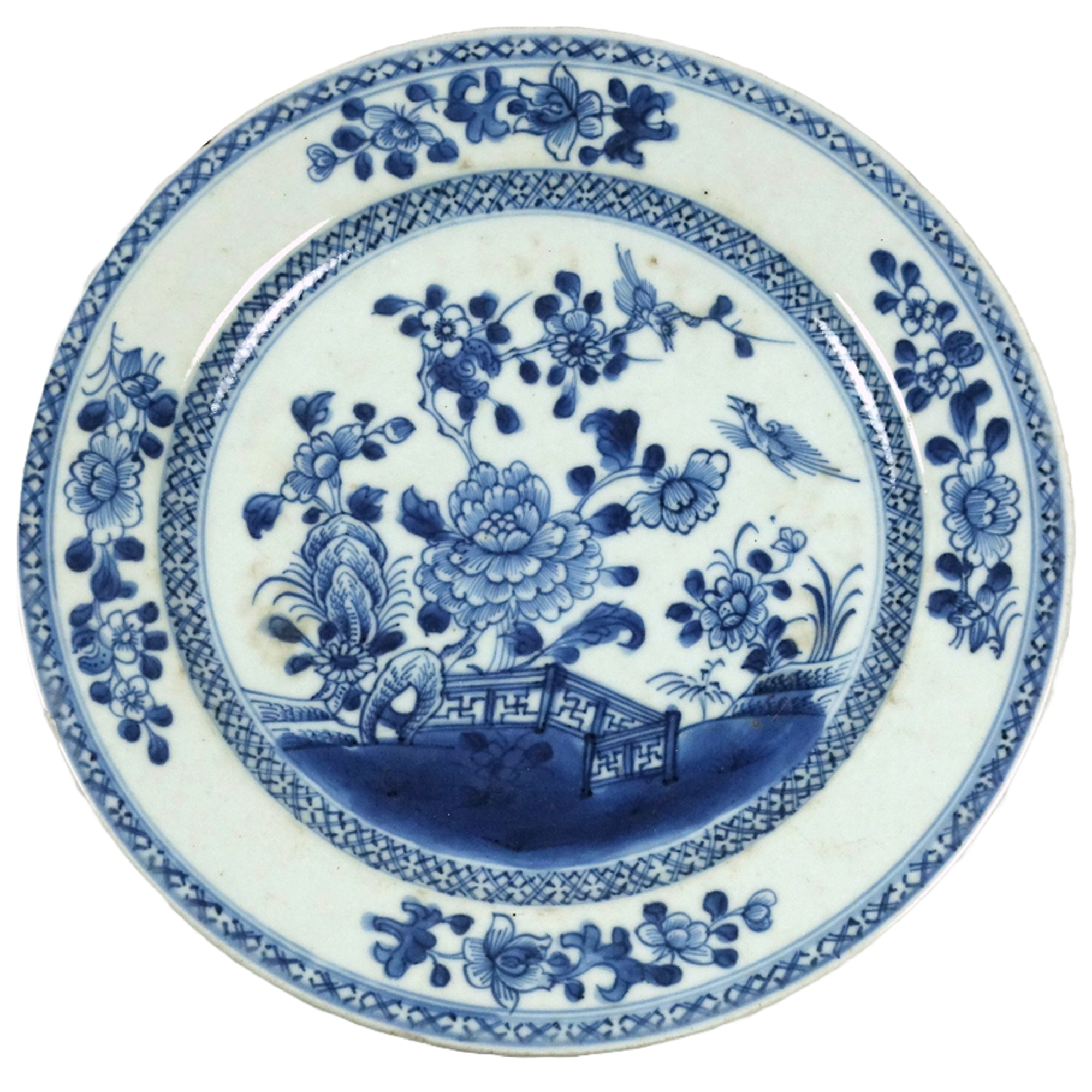 An attractive antique Chinese export hand-painted Plate C.18thC