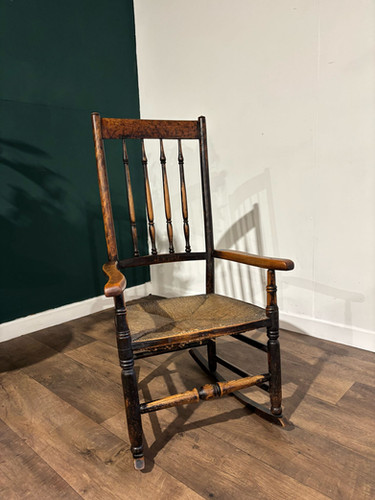 18th Century Lancashire Spindle Back Rocking Chair