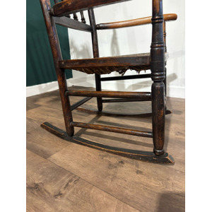 18th Century Lancashire Spindle Back Rocking Chair
