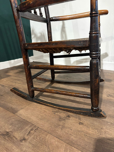 18th Century Lancashire Spindle Back Rocking Chair