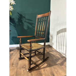 18th Century Lancashire Spindle Back Rocking Chair