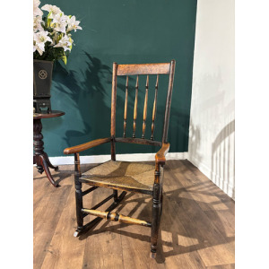 18th Century Lancashire Spindle Back Rocking Chair