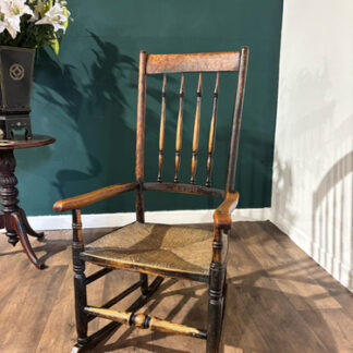 18th Century Lancashire Spindle Back Rocking Chair