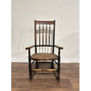 18th Century Lancashire Spindle Back Rocking Chair