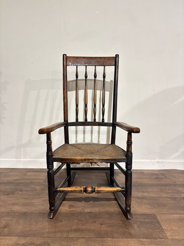 18th Century Lancashire Spindle Back Rocking Chair