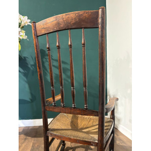 18th Century Lancashire Spindle Back Rocking Chair