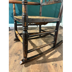 18th Century Lancashire Spindle Back Rocking Chair