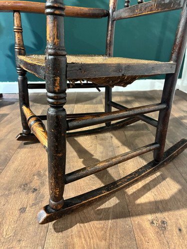 18th Century Lancashire Spindle Back Rocking Chair