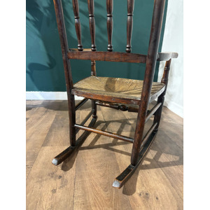 18th Century Lancashire Spindle Back Rocking Chair