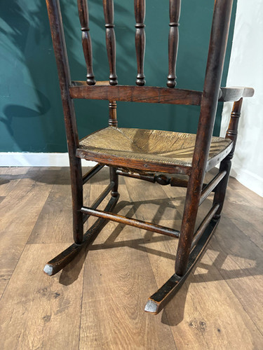 18th Century Lancashire Spindle Back Rocking Chair