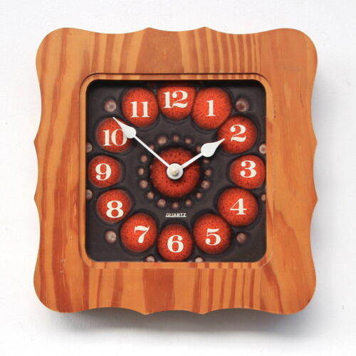 1970s Fat Lava Decorative Ceramic Vintage Wall Clock. Fully Guaranteed