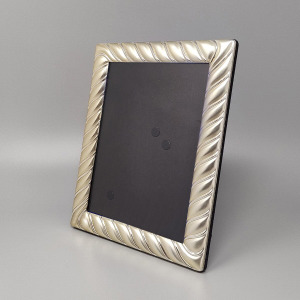 1970s Gorgeous Photo Frame in Silver Plated with Glass. Made in Italy