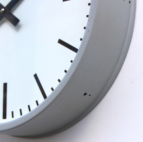 1970s Midcentury Original Industrial Wall Clock Factory. Fully Guaranteed