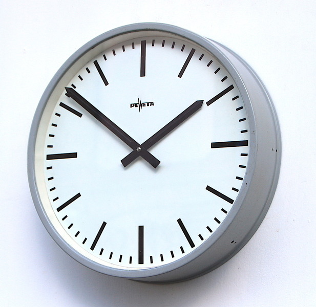 1970s Midcentury Original Industrial Wall Clock Factory. Fully Guaranteed