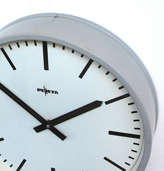1970s Midcentury Original Industrial Wall Clock Factory. Fully Guaranteed